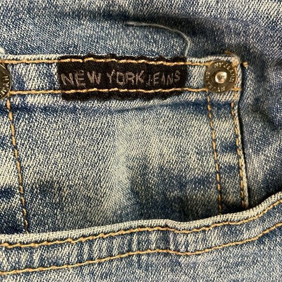 Vintage NEW YORK JEANS Ladies Light Wash Button Zip Denim Jeans Size 16 Bootcut - Picture 5 of 10